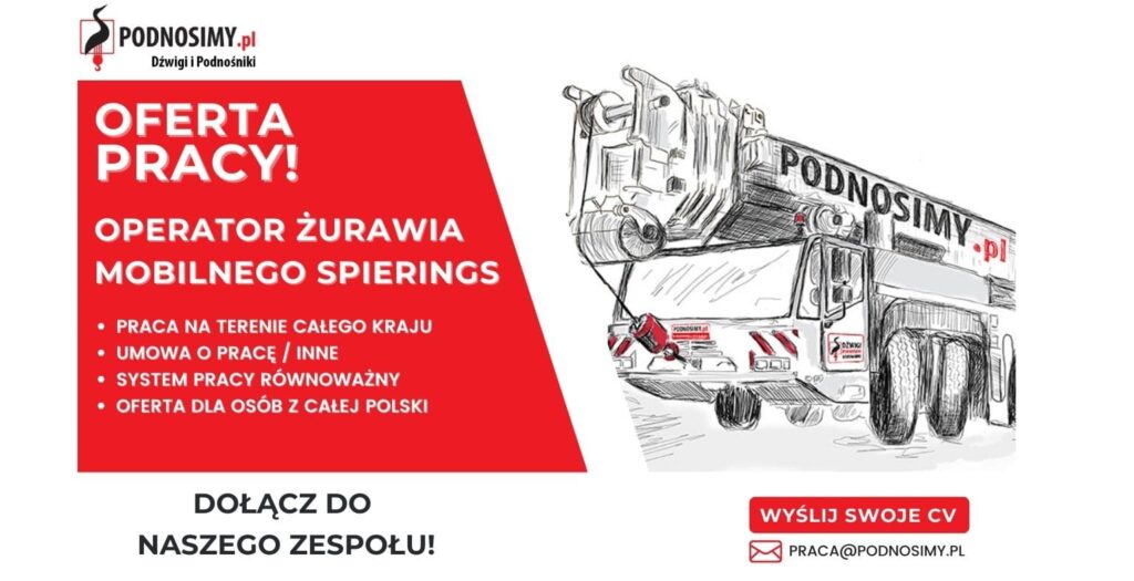 praca operator mobilnego żurawia SPIERINGS